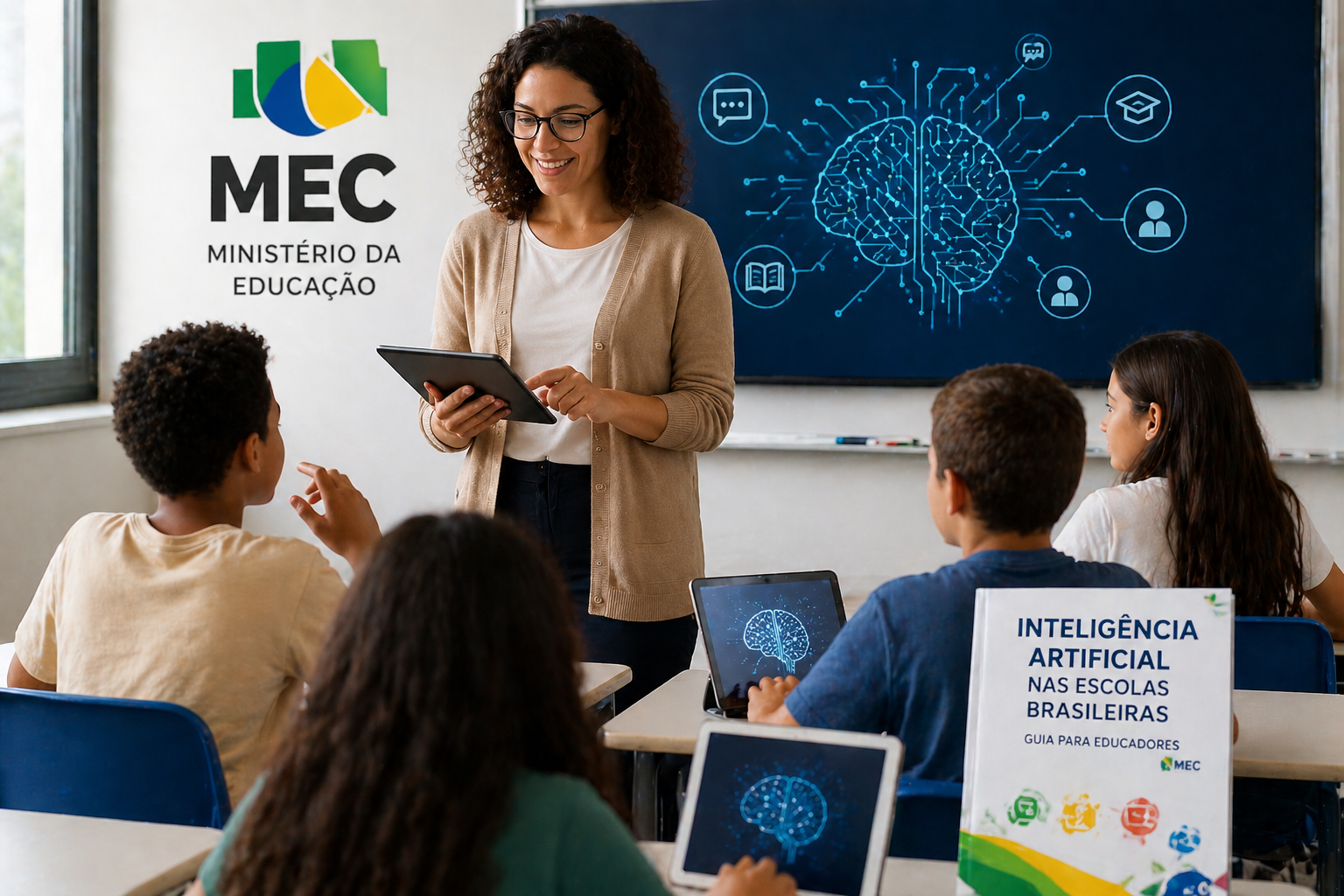 MEC lança guia oficial sobre inteligência artificial nas escolas brasileiras — o que muda para alunos e professores