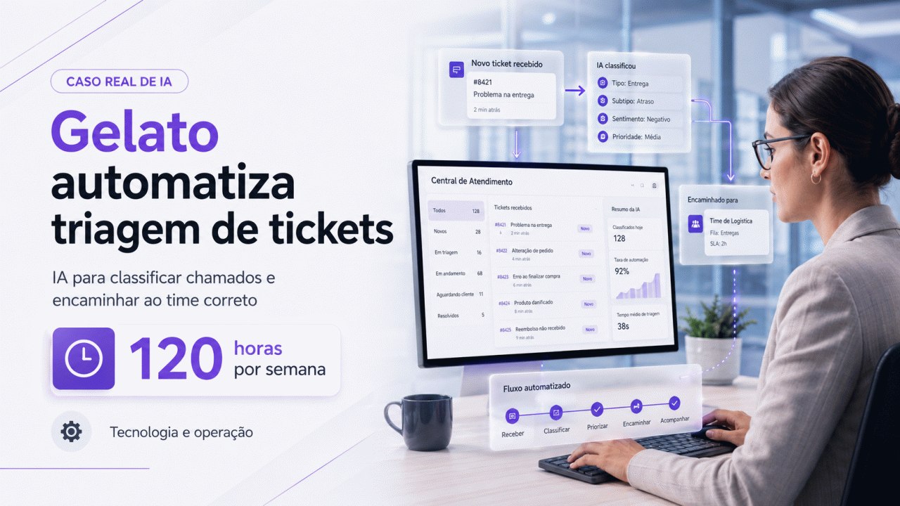 Como a Gelato economizou 120 horas por semana na triagem de tickets