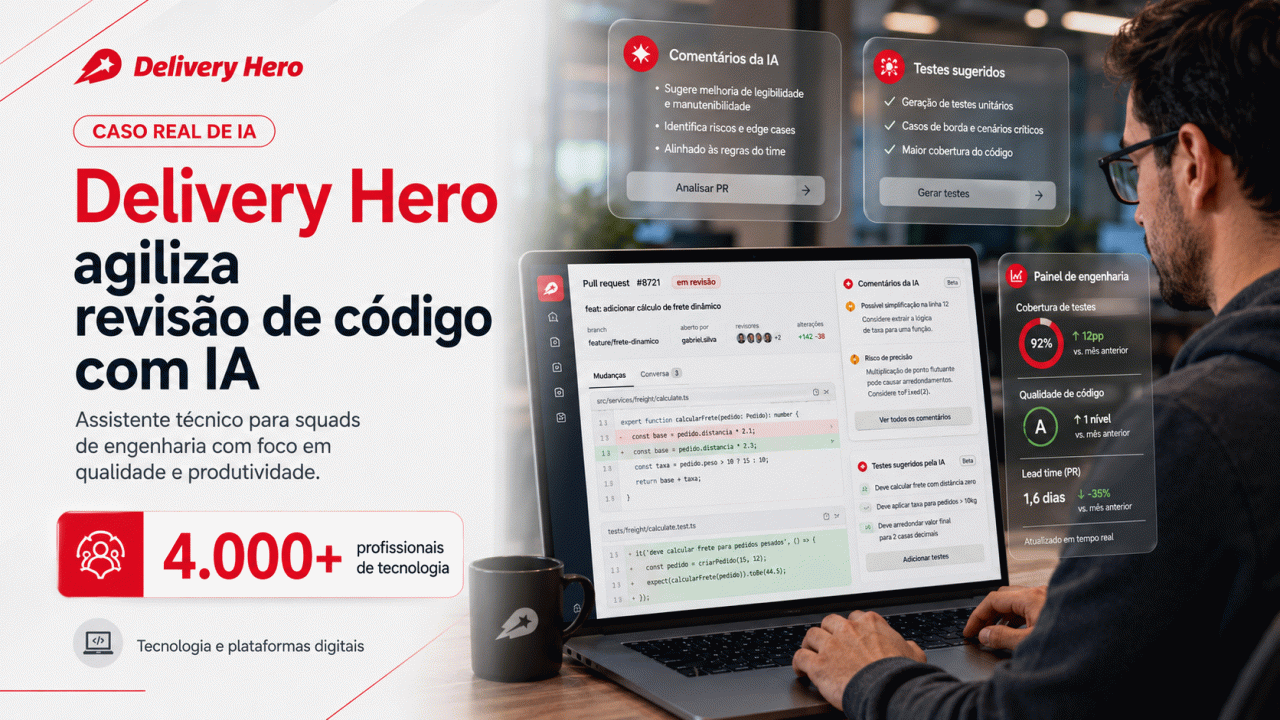 Como a Delivery Hero levou IA para revisão de código em mais de 4.000 profissionais técnicos